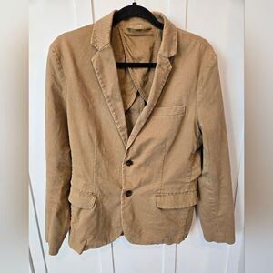 Goodfellow & Co - Goodfellow & Co Men's Button Up Linen-Blend Blazer Tan SMALL